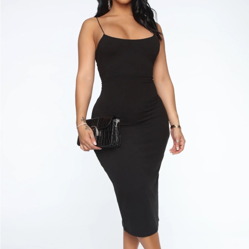 Upgrading midi dress-Black